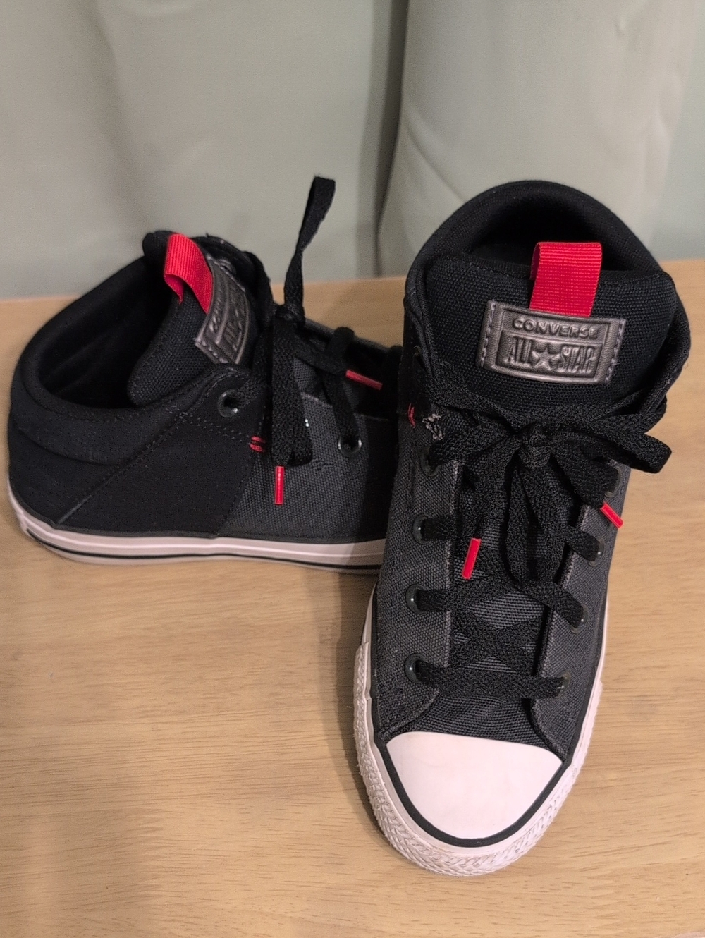 Converse Kids' Black & Red High-Top Sneakers